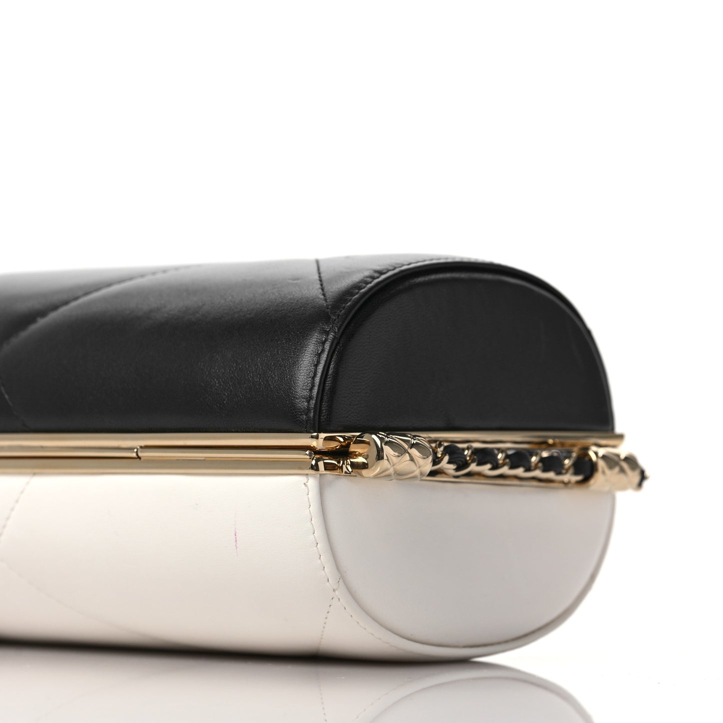 Lambskin Evening Clutch Black White