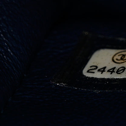 Chanel Caviar Quilted Lizard Embossed Mini Coco Handle Flap Navy Blue 8 of 11