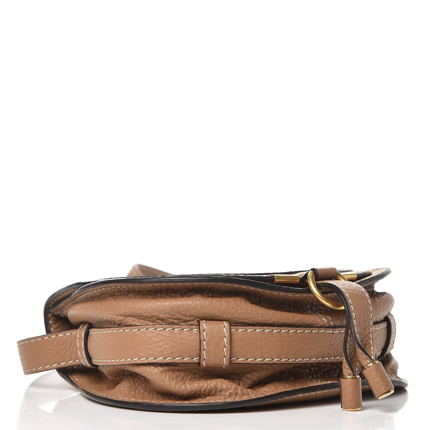 Calfskin Mini Marcie Round Crossbody Bag Nut