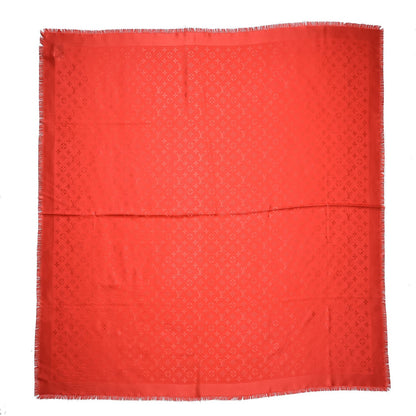 Louis Vuitton Silk Wool Monogram Shawl Coquelicot 1 of 6