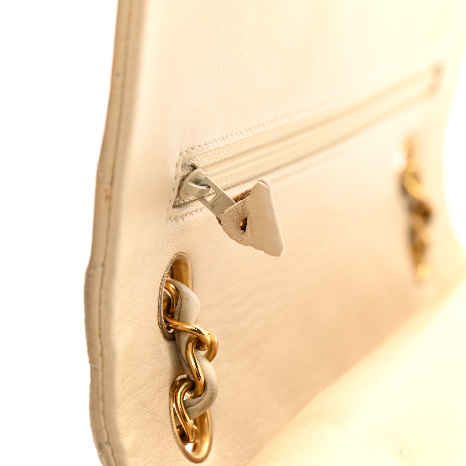Chanel Lambskin Quilted Medium Double Flap Beige 13 of 15