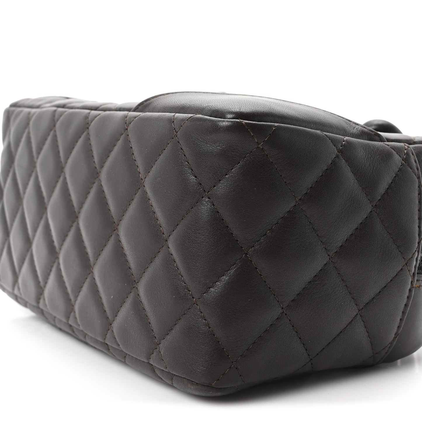 Calfskin Quilted Small Cambon Bowler Dark Brown