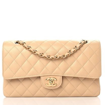 Chanel Caviar Quilted Medium Double Flap Beige 1 of 11