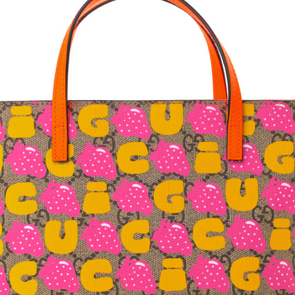 Gucci GG Supreme Monogram Childrens Strawberry Print Tote Multicolor 8 of 10