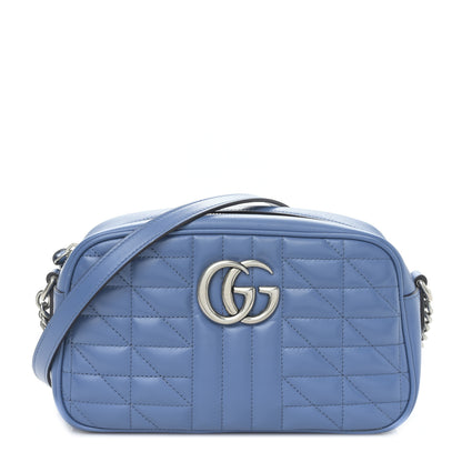 Gucci Calfskin Matelasse Aria Small GG Marmont Chain Shoulder Bag Clear Blue 1 of 8