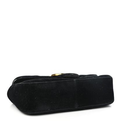 Gucci Velvet Matelasse Mini GG Marmont Shoulder Bag Black 4 of 11