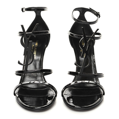 Saint Laurent Calfskin Cassandra 100 Ankle Strap Sandals 37 Black 2 of 9