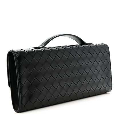 Bottega Veneta Nappa Intrecciato Long Andiamo Top Handle Clutch Black 3 of 10