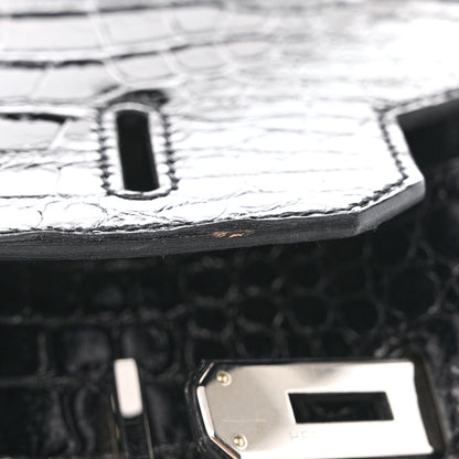 Hermes Shiny Porosus Crocodile Birkin 35 Black 13 of 14