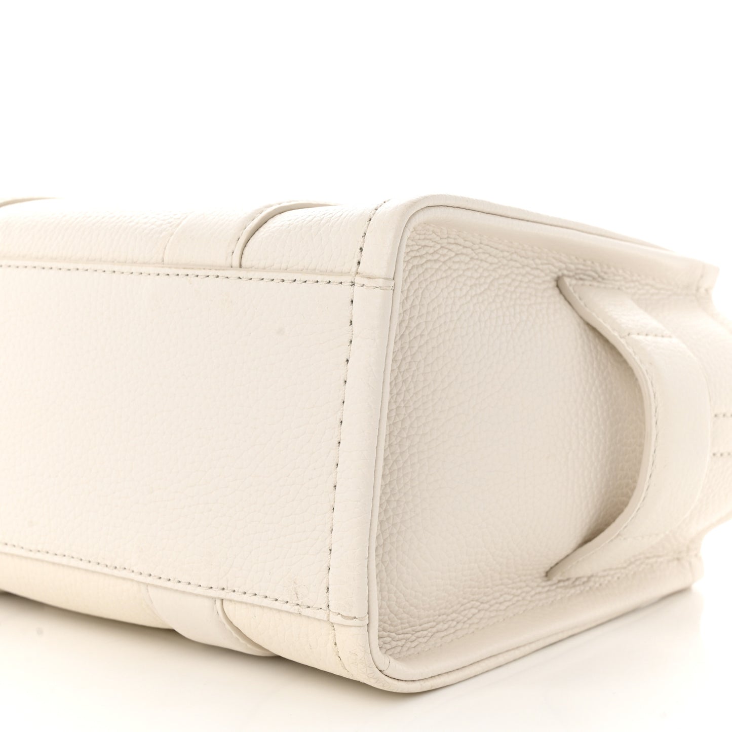 Grained Calfskin Mini The Tote Bag Cotton Silver