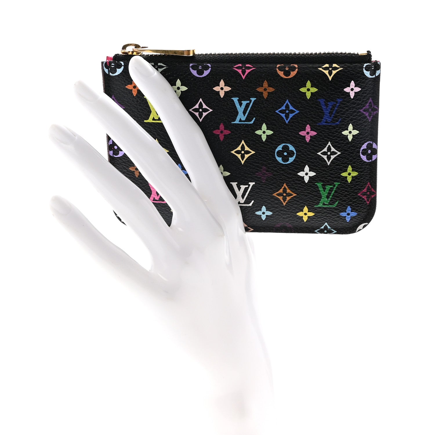 Louis Vuitton Monogram Multicolor Key Pouch Black Grenade 2 of 7