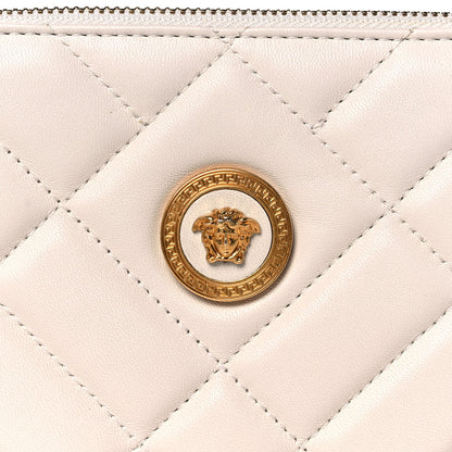Versace Calfskin Quilted Tribute Icon Crossbody Flat Pouch White 7 of 13