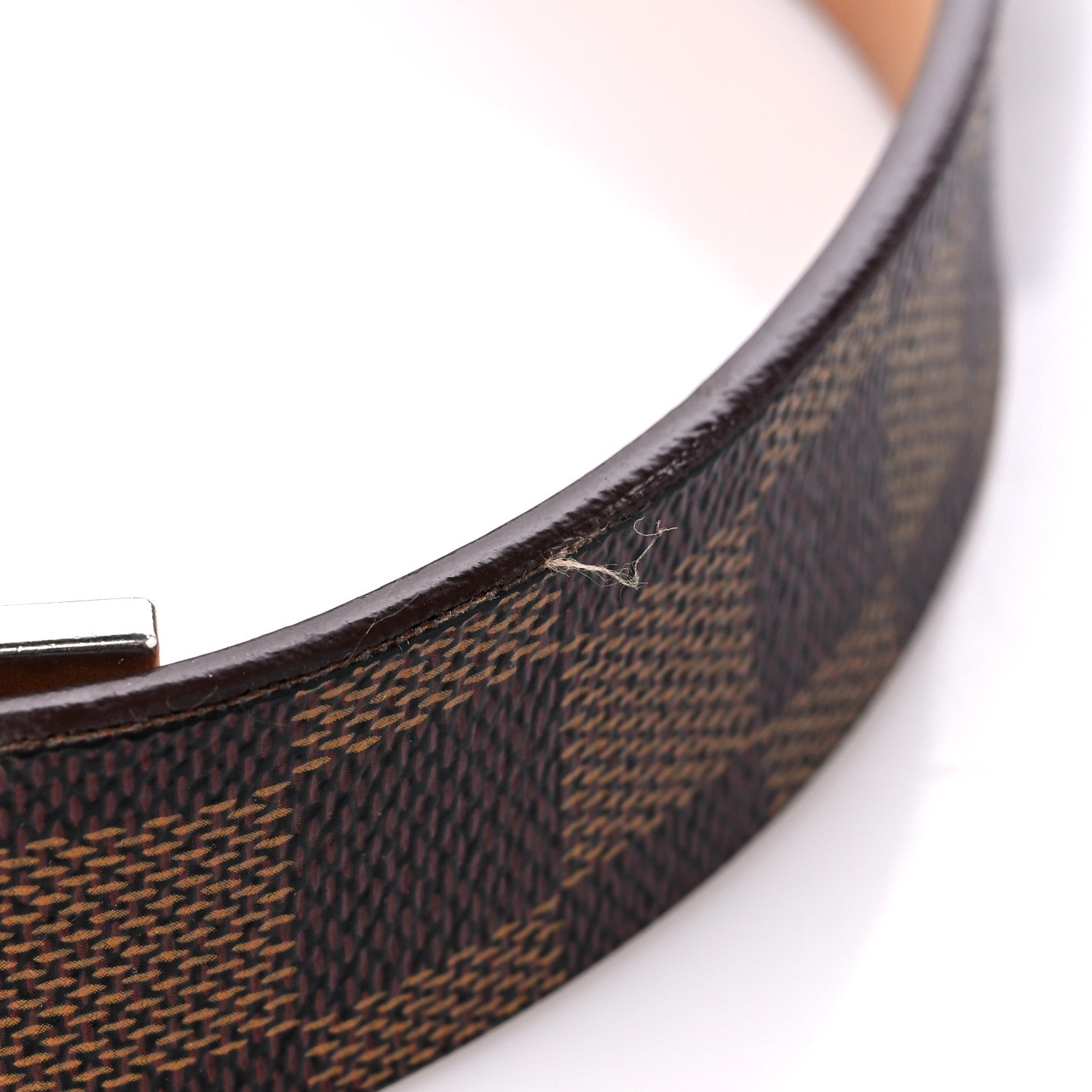 Louis Vuitton Damier Ebene LV Paris Buckle Belt 80 32 Silver 6 of 8