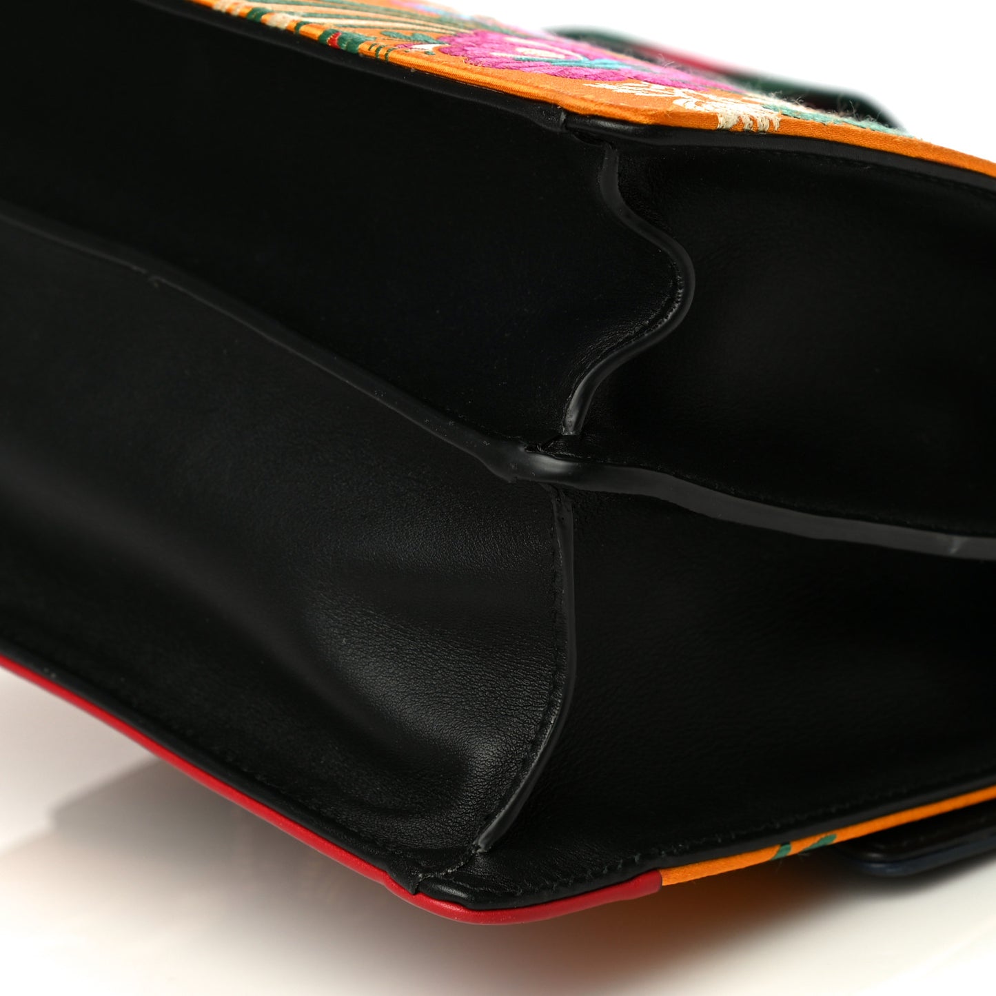 Satin Calfskin Bamboo Web Tokyo Print Medium Dionysus Top Handle Bag Giallo Multicolor Blue Agata Hibiscus Red