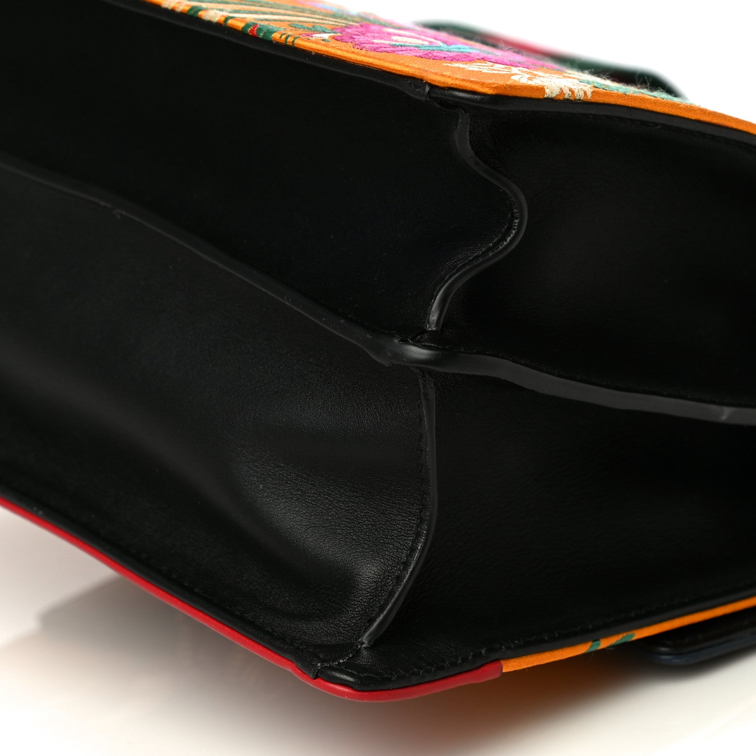 Gucci Satin Calfskin Bamboo Web Tokyo Print Medium Dionysus Top Handle Bag Giallo Multicolor Blue Agata Hibiscus Red 11 of 40