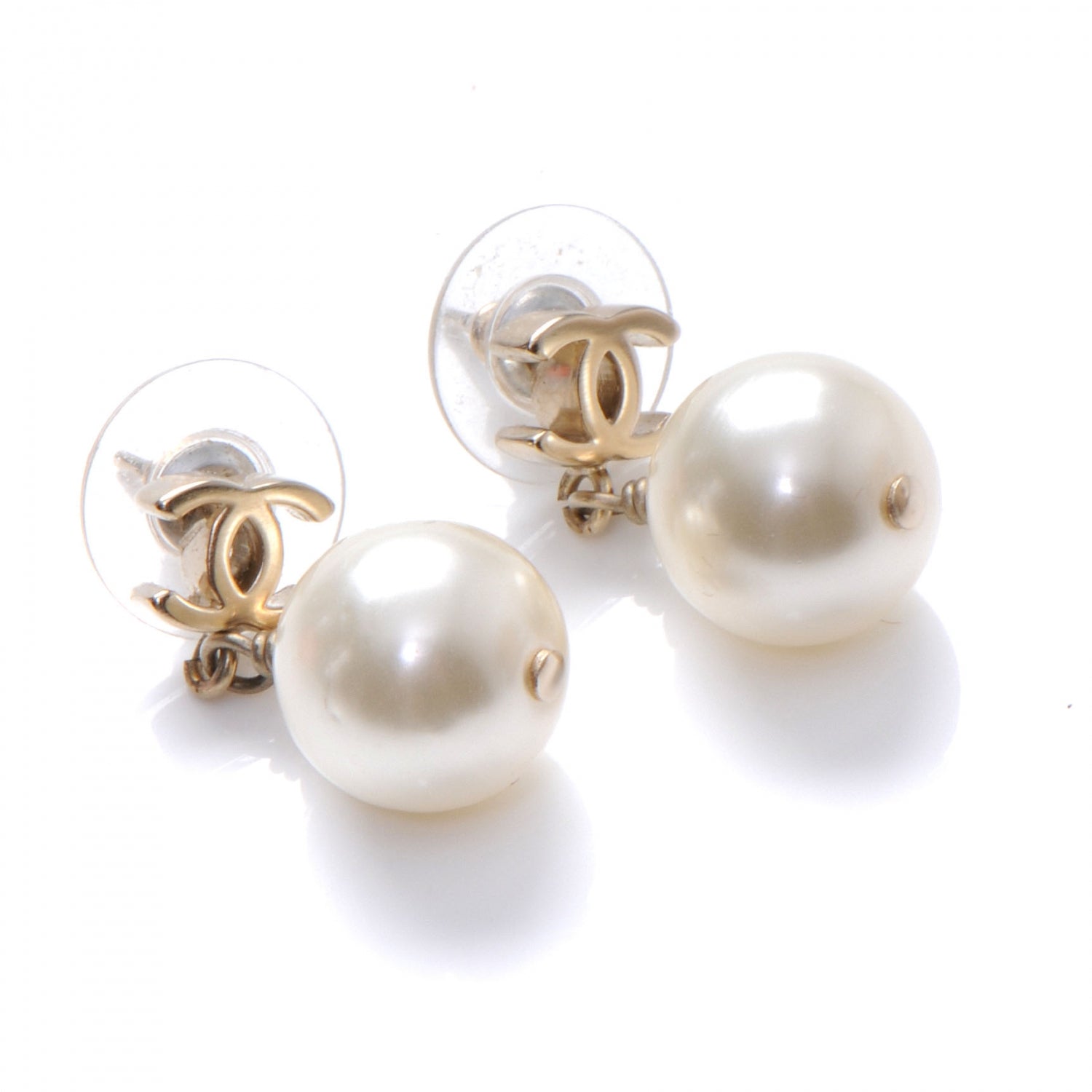 Chanel Pearl CC Logo Earrings 1 of 3