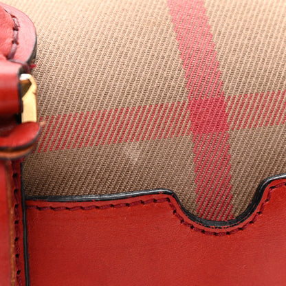Burberry House Check Bridle Calfskin Small Alchester Bowling Bag Red 13 of 13