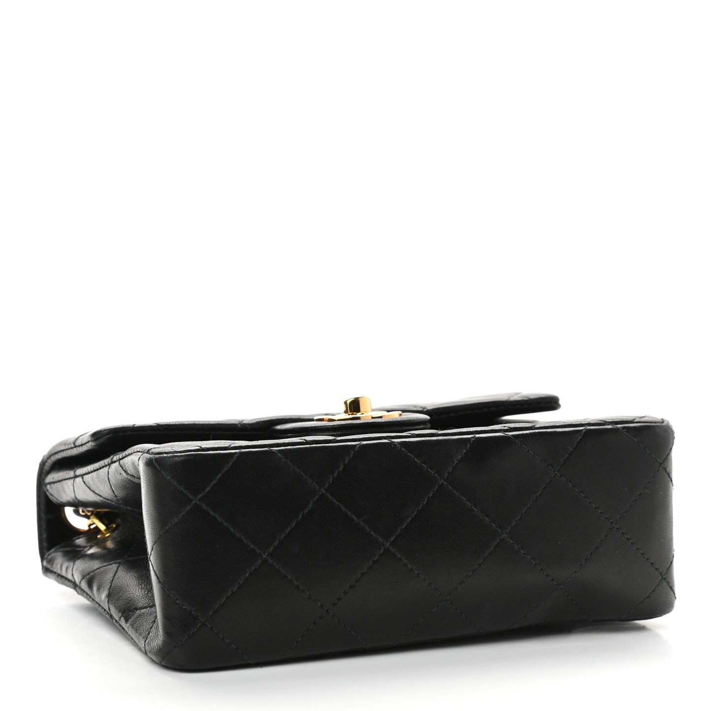 Lambskin Quilted Mini Square Flap Black