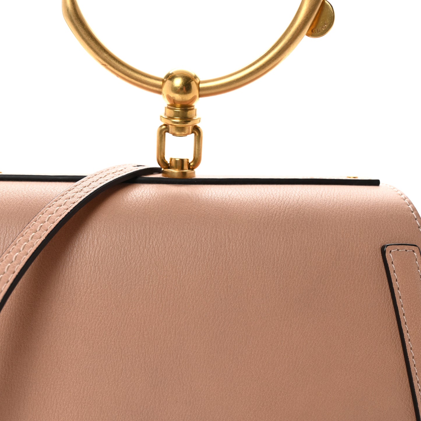 Calfskin Suede Medium Nile Bracelet Bag Biscotti Beige