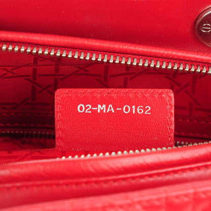 Christian Dior Lambskin Cannage Large Lady Dior Red 7 of 7