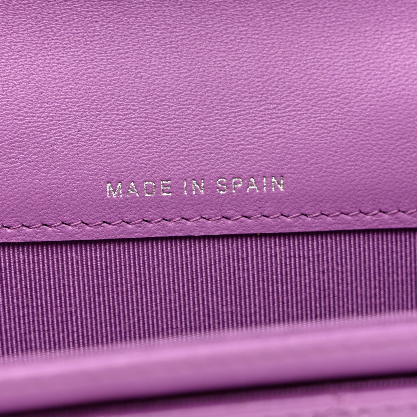 Lambskin Quilted Flap Card Holder Wallet Purple