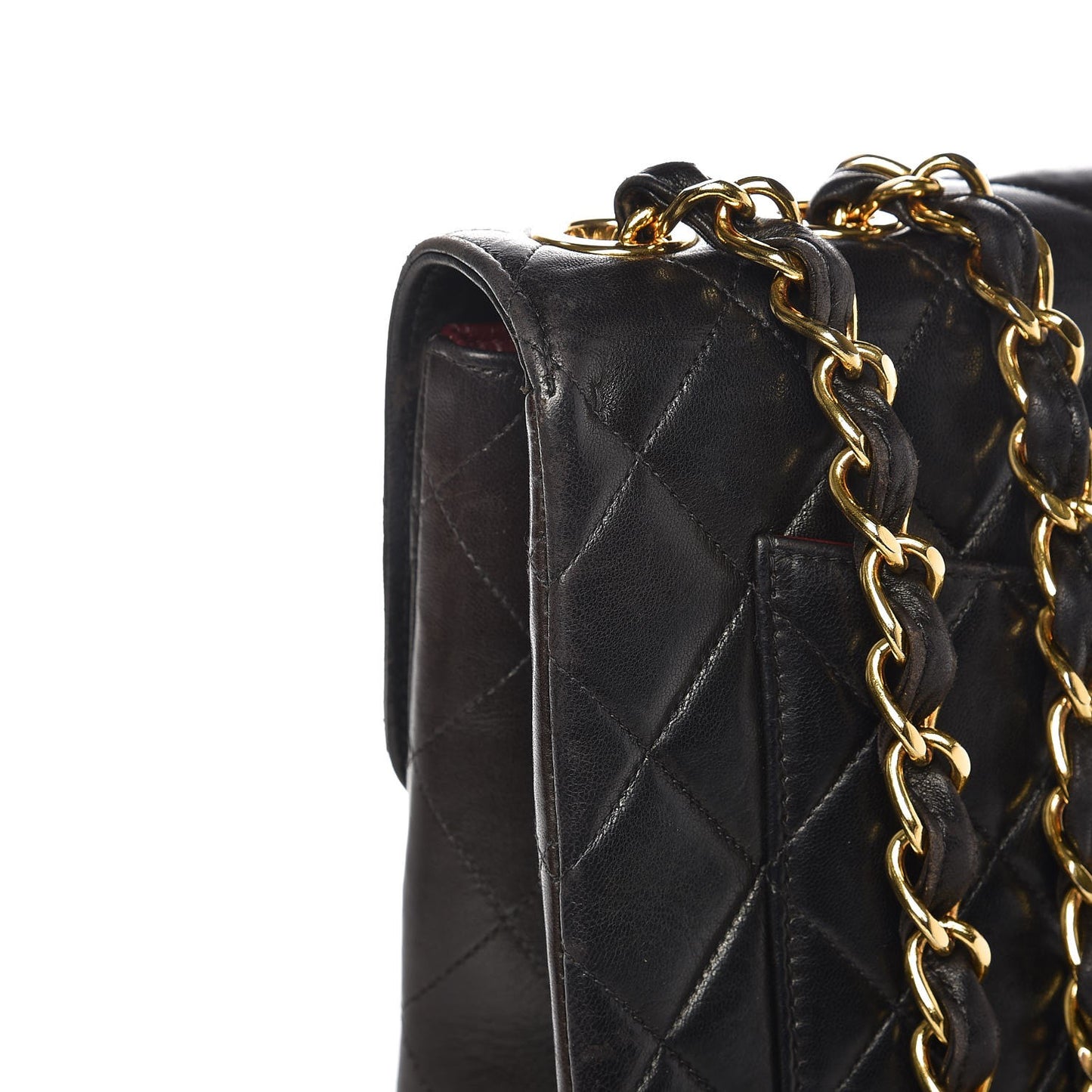 Lambskin Quilted Jumbo Single Flap Black