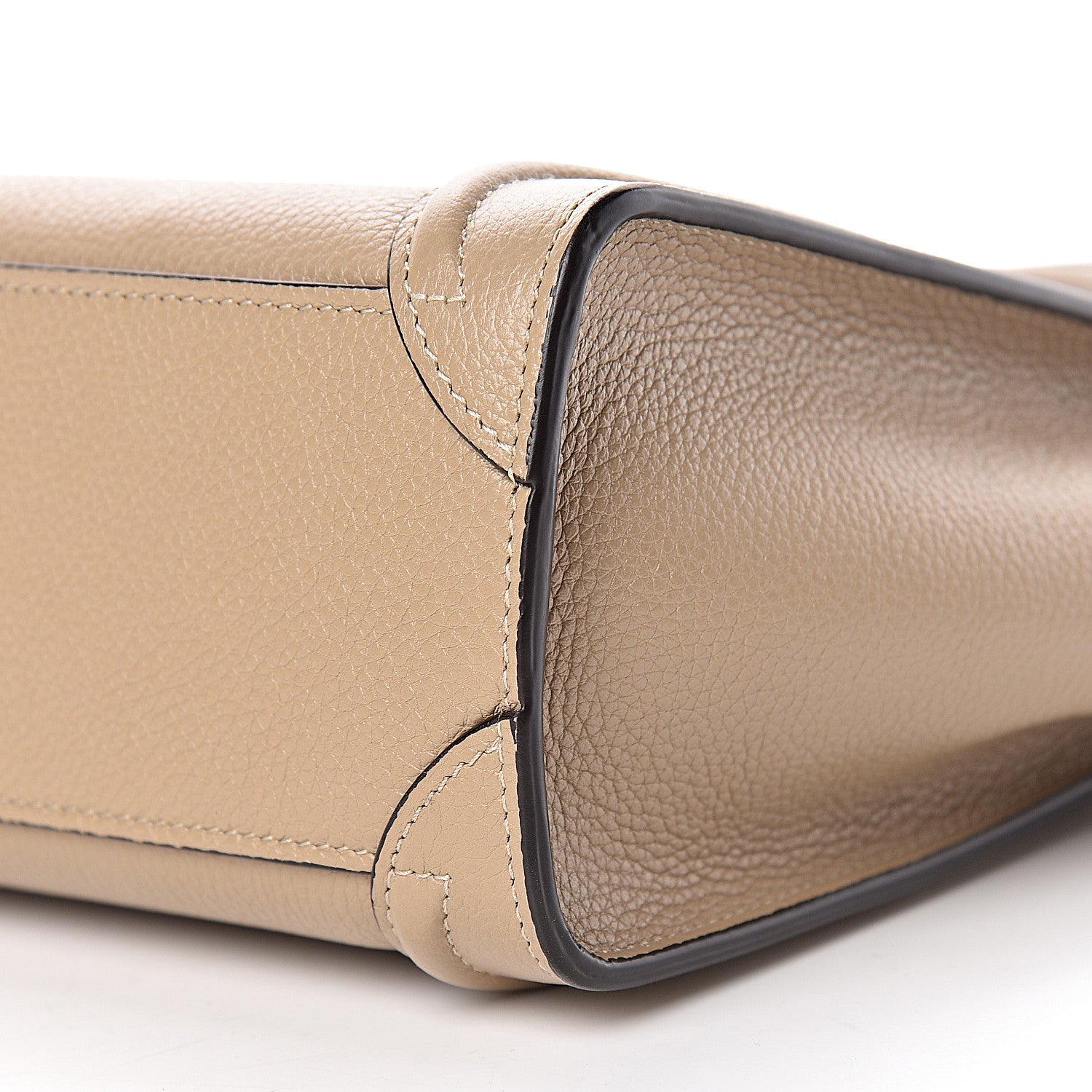 Celine Drummed Calfskin Nano Luggage Dune 10 of 10