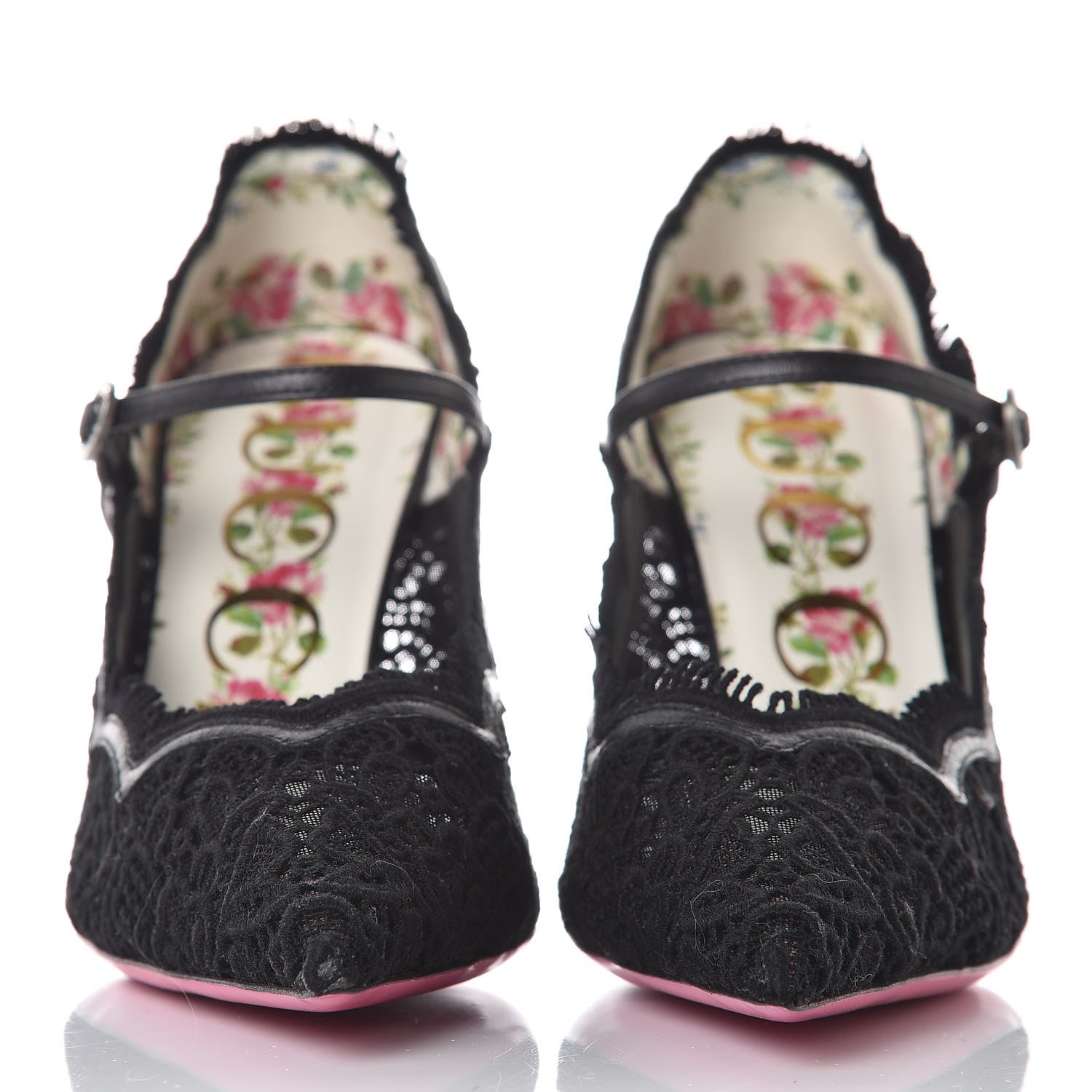 Gucci Lace Pizzo Venice Pumps 36 Black 2 of 8