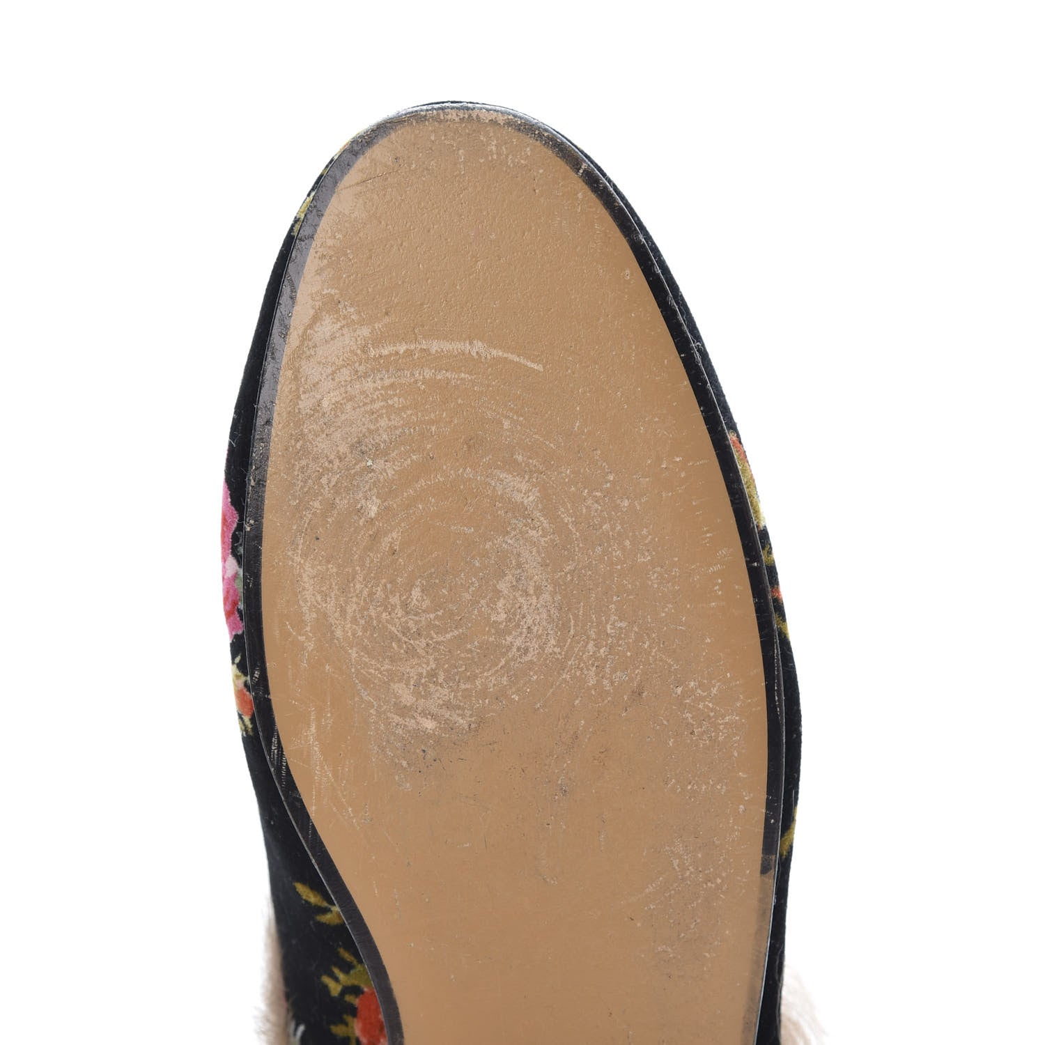Gucci Velvet Fur Floral Womens Princetown Slippers 41 Black 8 of 14