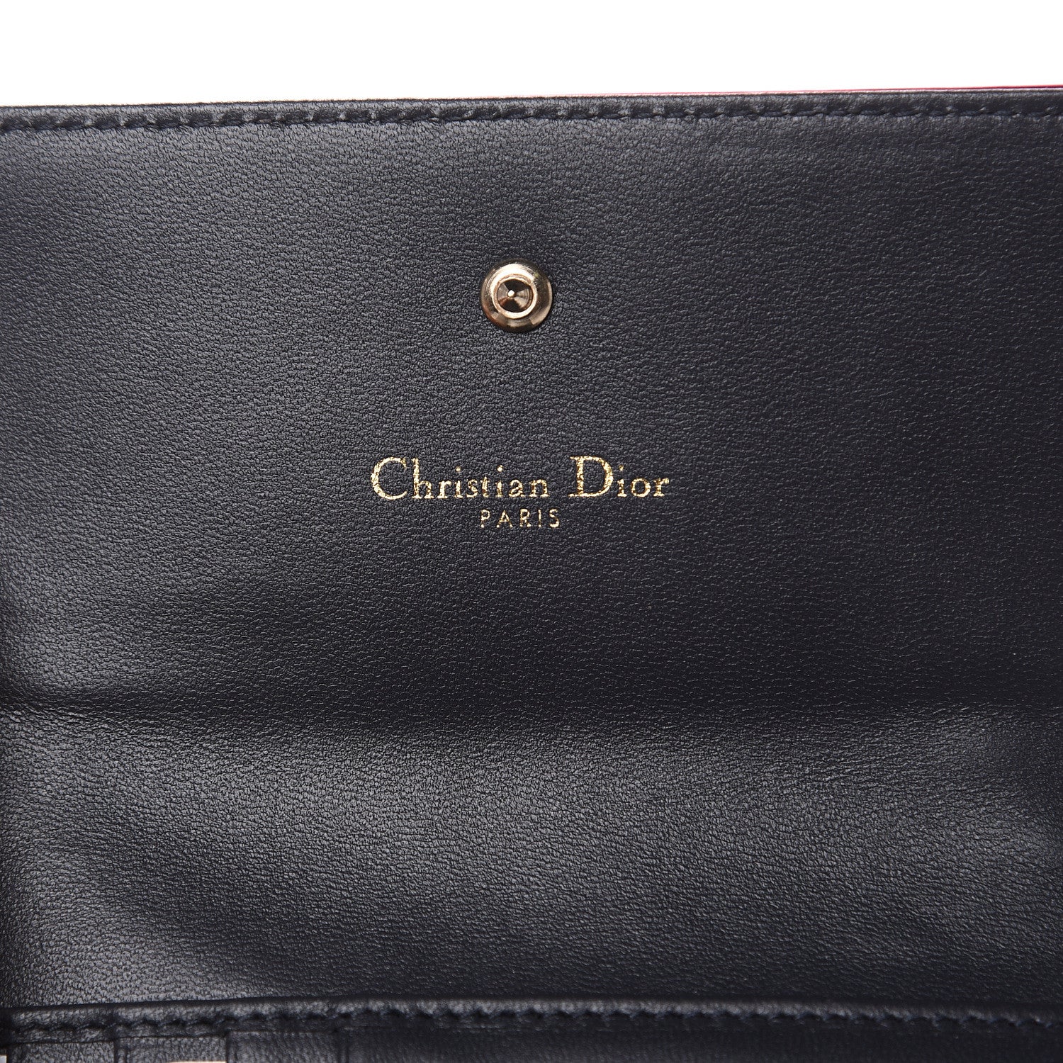 Christian Dior Metallic Patent Micro-Cannage Diorama Elancee Wallet Fuchsia 6 of 7