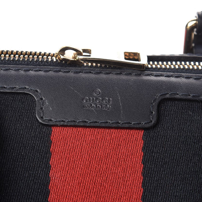 Gucci Monogram Selleria Calfskin Vintage Web Medium Boston Beige Blue 14 of 14