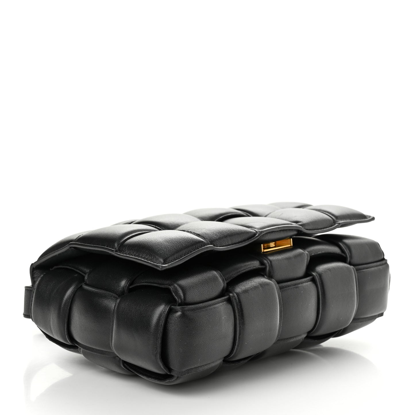 Nappa Maxi Intreccio Padded Cassette Crossbody Bag Black