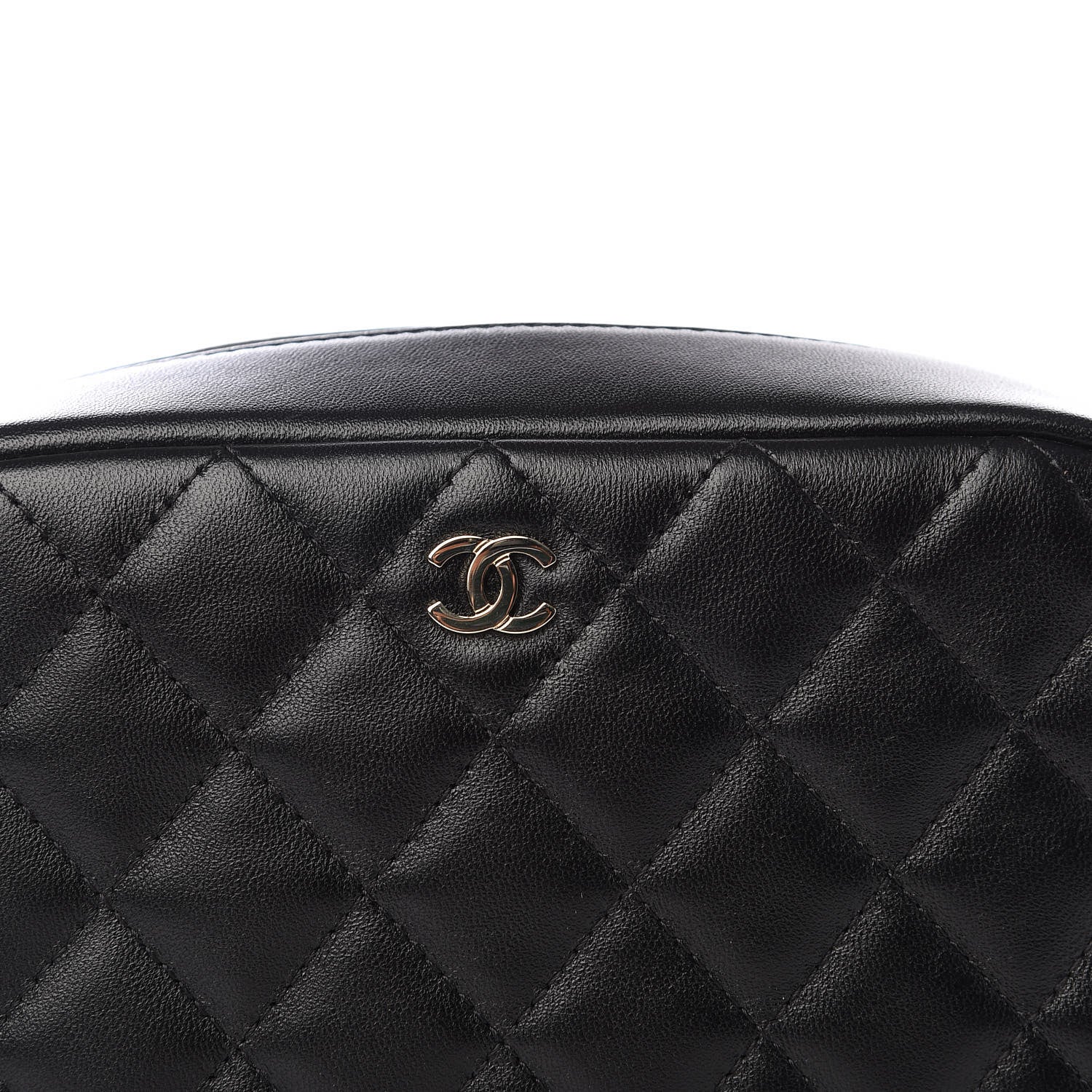 Chanel Lambskin Quilted Medium Curvy Pouch Cosmetic Case Black 9 of 9