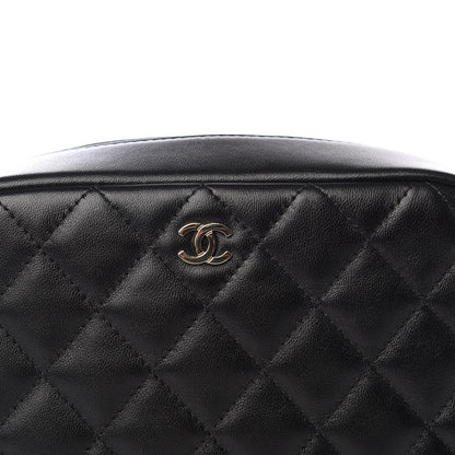 Chanel Lambskin Quilted Medium Curvy Pouch Cosmetic Case Black 9 of 9