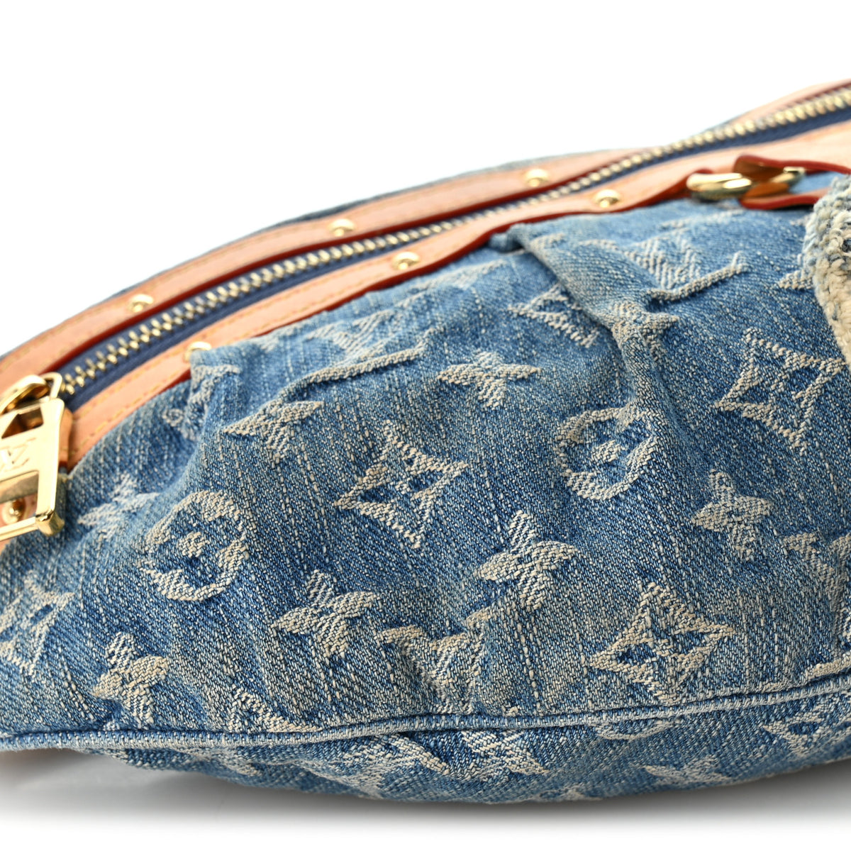 Monogram Denim High Rise Bumbag Blue