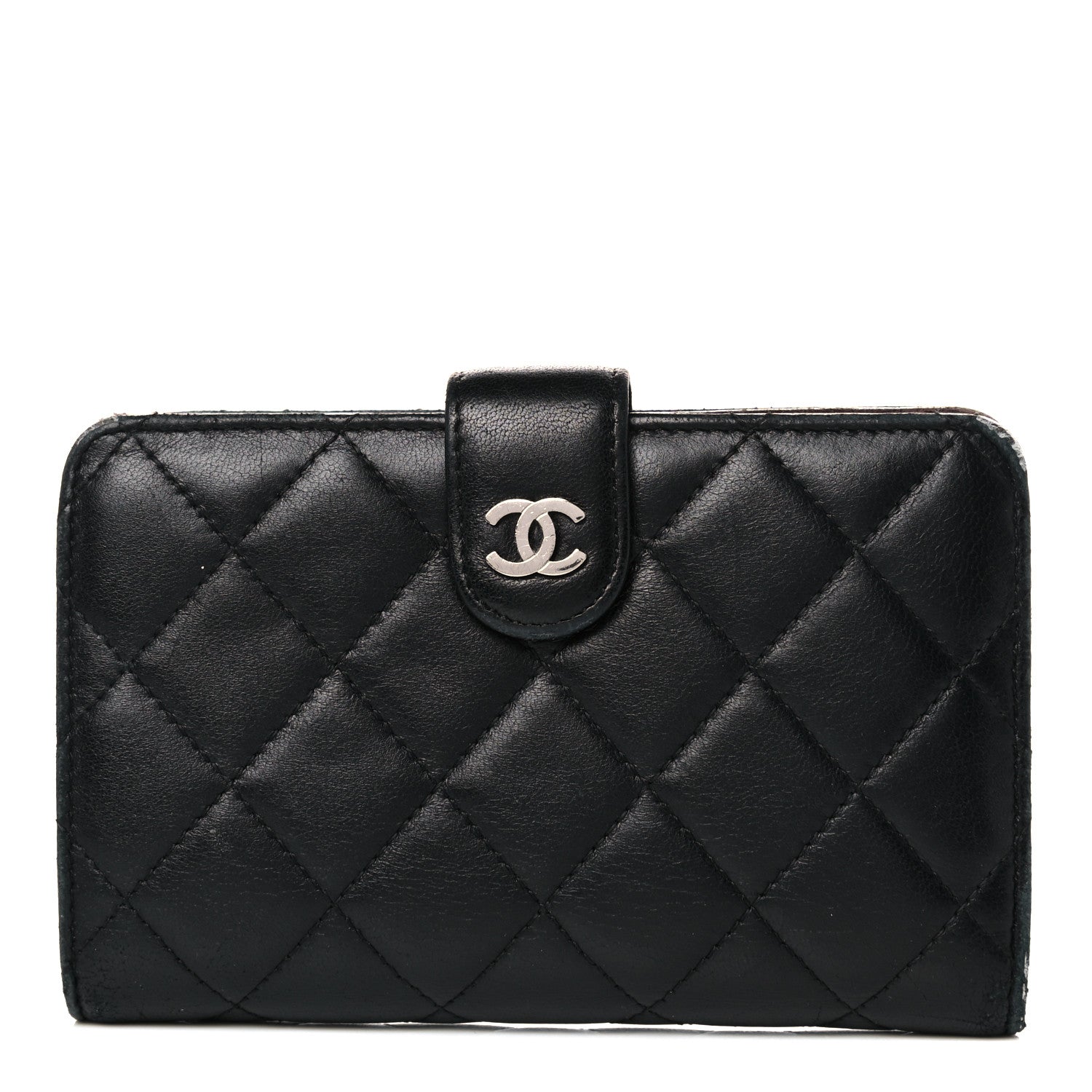 Chanel Lambskin Quilted Zipped Pocket Wallet Black 1 of 20