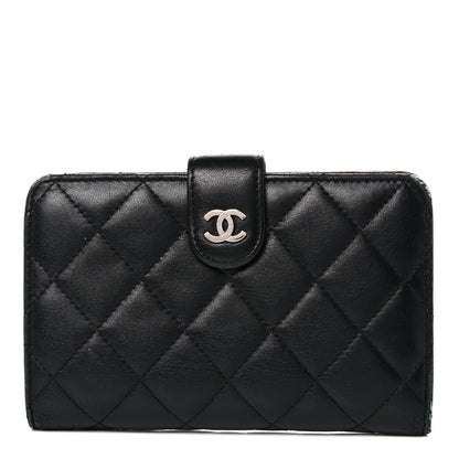 Chanel Lambskin Quilted Zipped Pocket Wallet Black 1 of 20