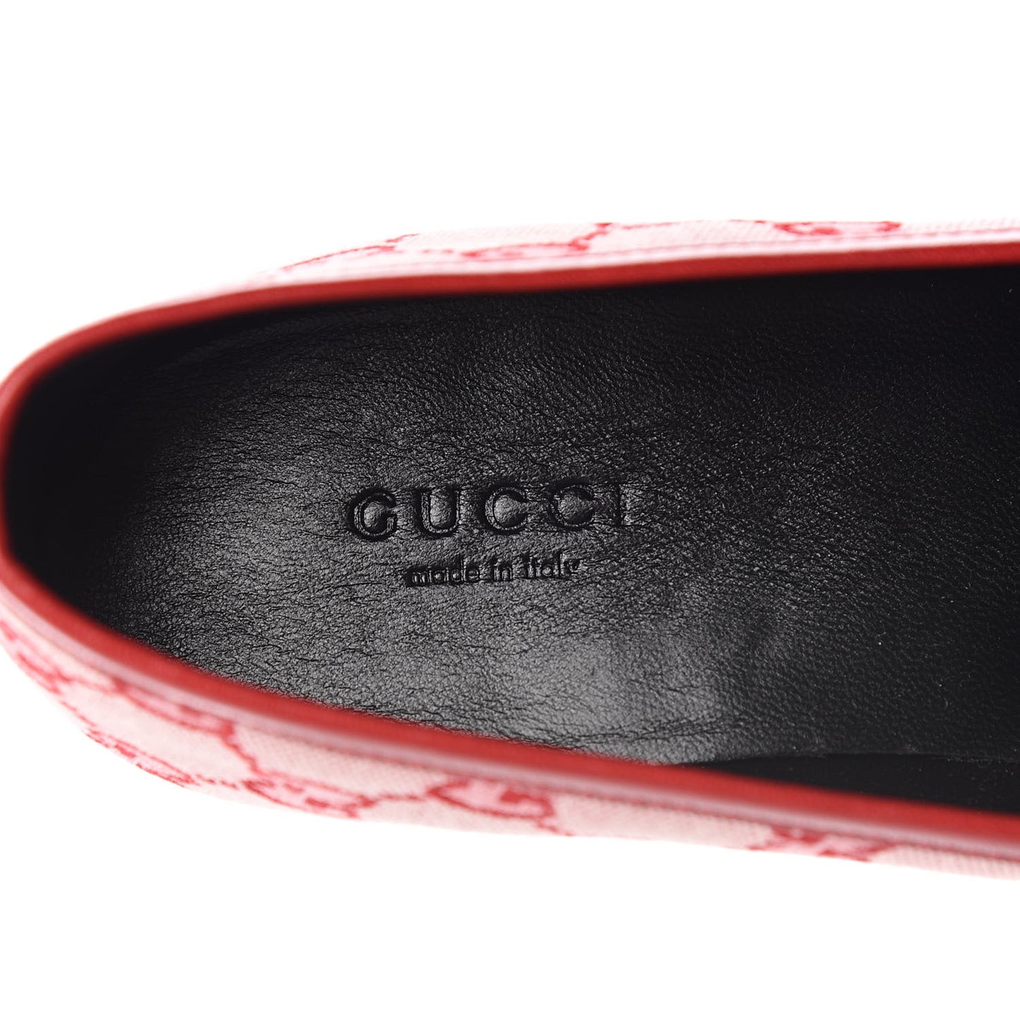 Canvas GG Monogram Horsebit Womens Jordaan Loafers 37 Gardenia Hibiscus Red