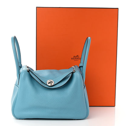 Hermes Taurillon Clemence Lindy 26 Bleu Du Nord 11 of 11