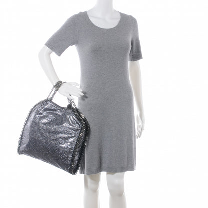 Stella McCartney Metallic Linen Falabella Silver 2 of 9