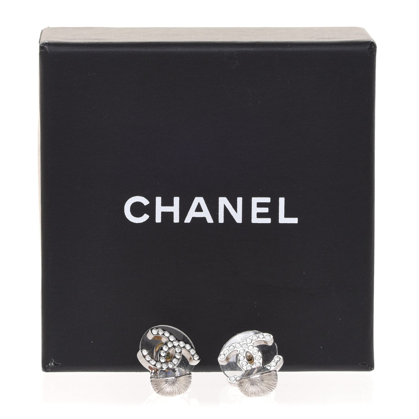 Crystal CC Teardrop Earrings Silver