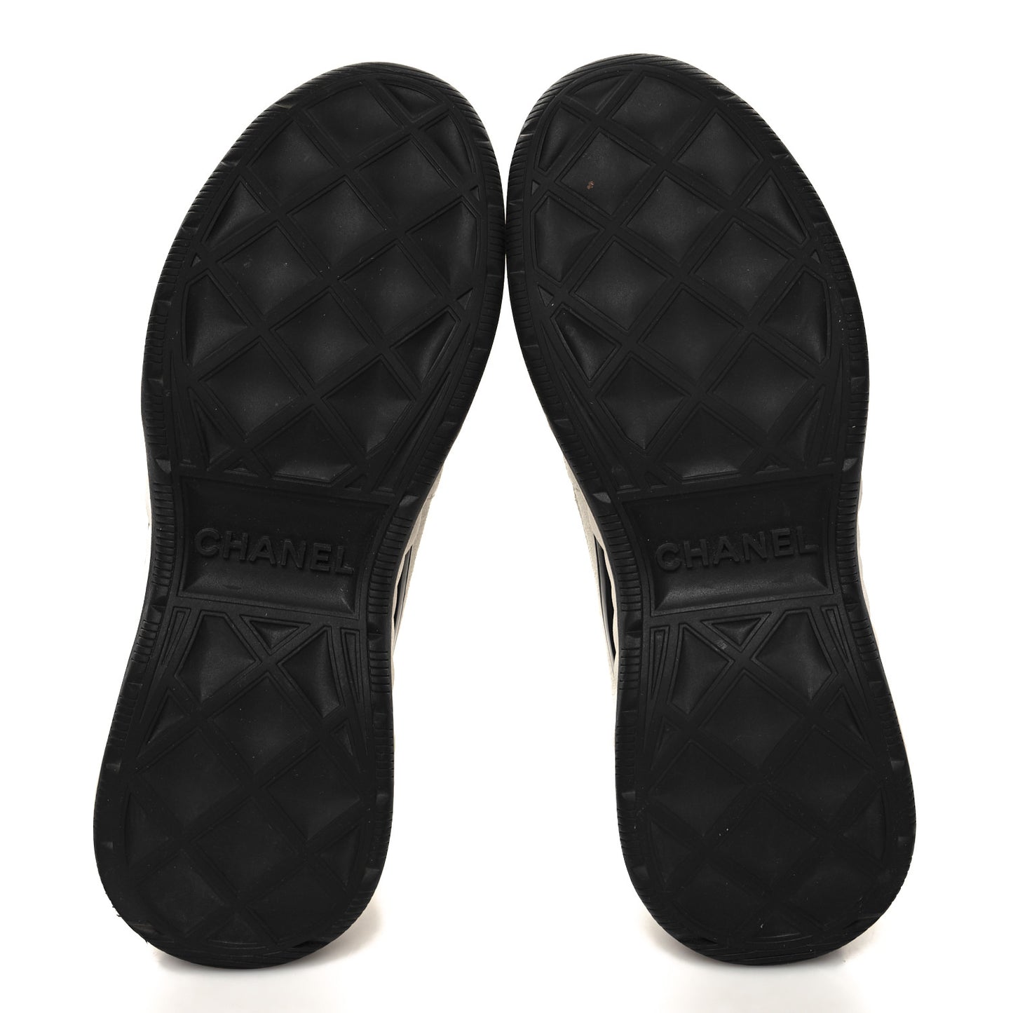 Velvet Calfskin Mixed Fibers CC Sneakers 37.5 Ivory Black