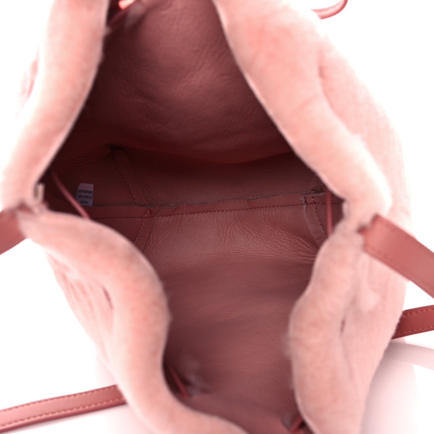 Mansur Gavriel Shearling Mini Bucket Bag Blush 4 of 9