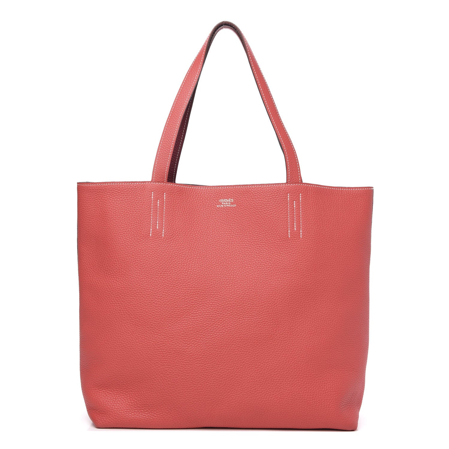 Hermes Taurillon Clemence Double Sens 45 Reversible Tote Rubis Bougainvillea 1 of 8