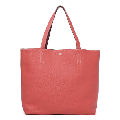 Hermes Taurillon Clemence Double Sens 45 Reversible Tote Rubis Bougainvillea 1 of 8