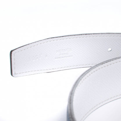 Hermes Swift Epsom Reversible Belt Strap Bleu de Galice and Blanc 85 NEW 3 of 5