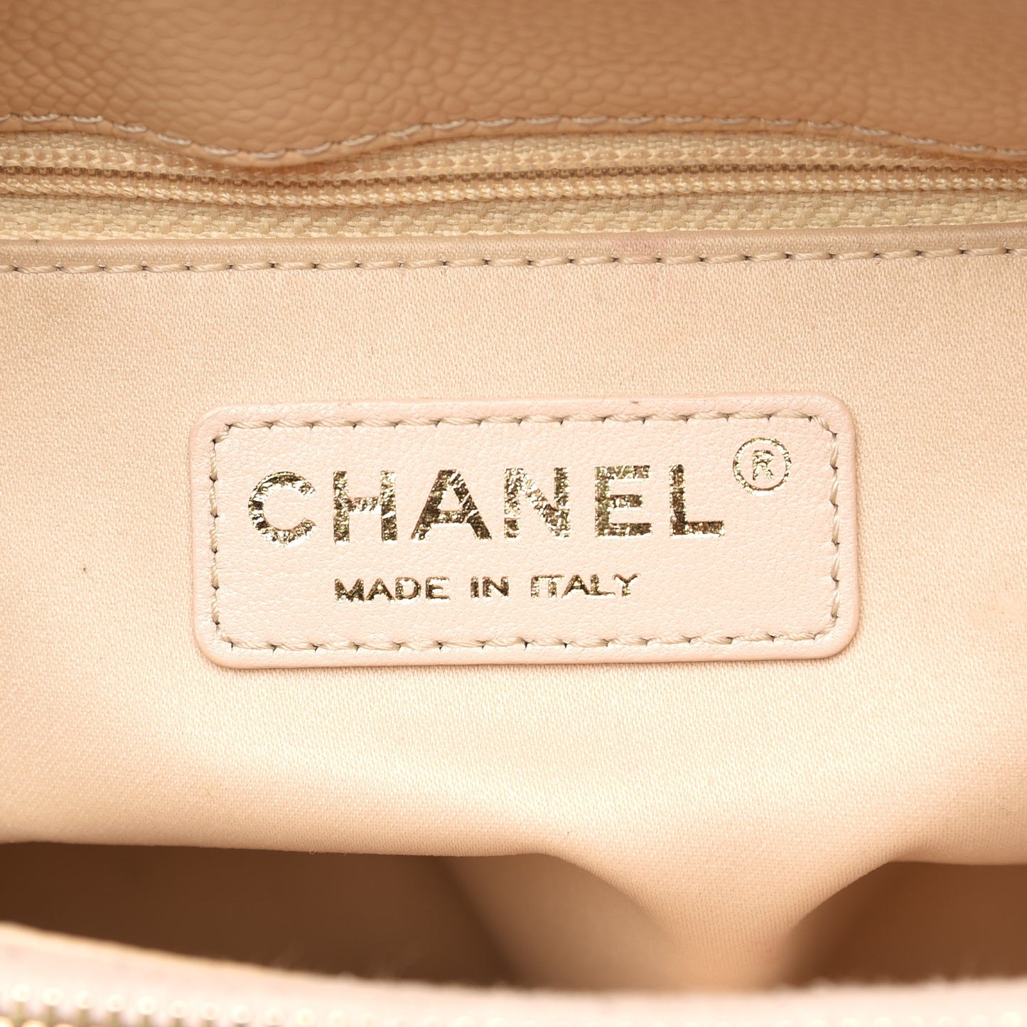 Caviar Quilted Grand Shopping Tote GST Beige Clair