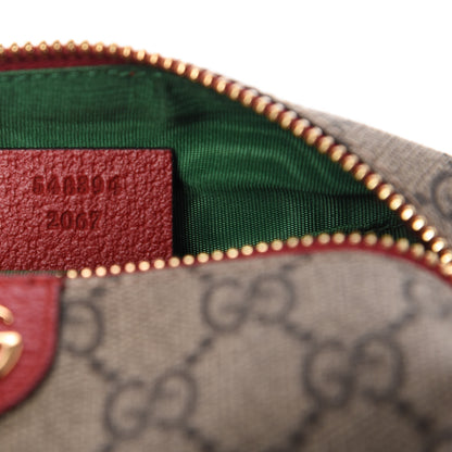 Gucci Soft GG Supreme Monogram Calfskin Small Ophidia Cosmetic Case Beige Ebony Hibiscus Red 9 of 10