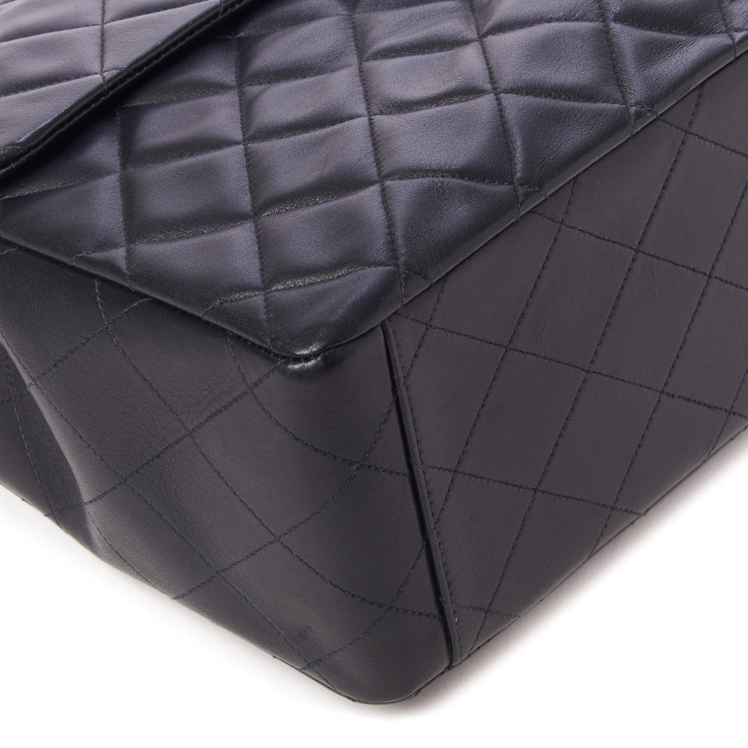 Chanel Lambskin Quilted XL Jumbo Single Flap Black 6 of 10