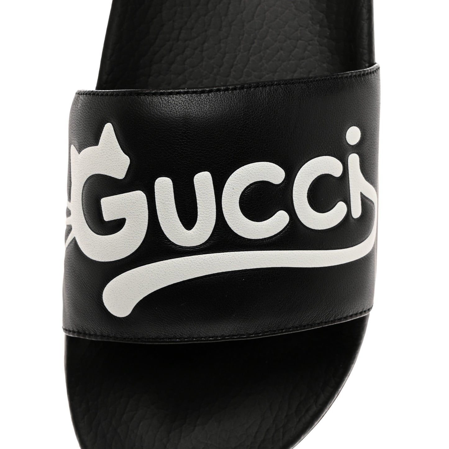 Nappa Cat Logo Womens Pursuit Slide Sandals 40 Black